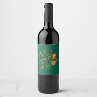 A merry heart goes all the day  wine label