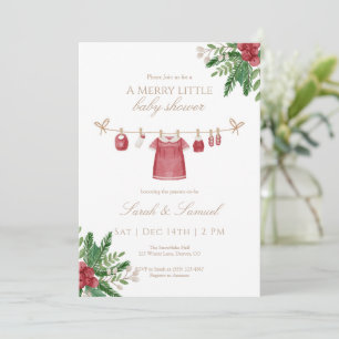 A Merry Little Baby Girl Shower Invitation