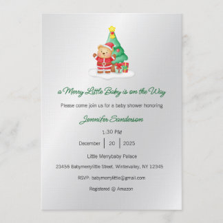 A Merry Little Baby is on the Way Invitation