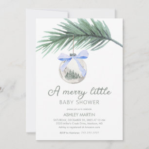 A Merry Little Baby Shower   Boy Baby Shower Invitation