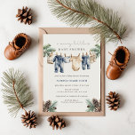 A Merry Little Baby Shower Christmas Boy Shower Invitation<br><div class="desc">A Merry Little Baby Shower Christmas Blue Baby Boy Baby Shower Invitation</div>