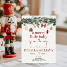 A Merry Little Baby Shower Invitation | Christmas
