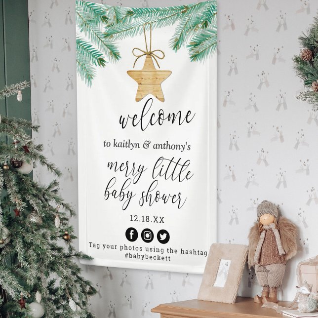 A Merry Little Baby Shower Welcome Banner (Creator Uploaded)