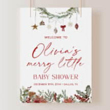 A Merry Little Baby Shower Welcome Sign Template