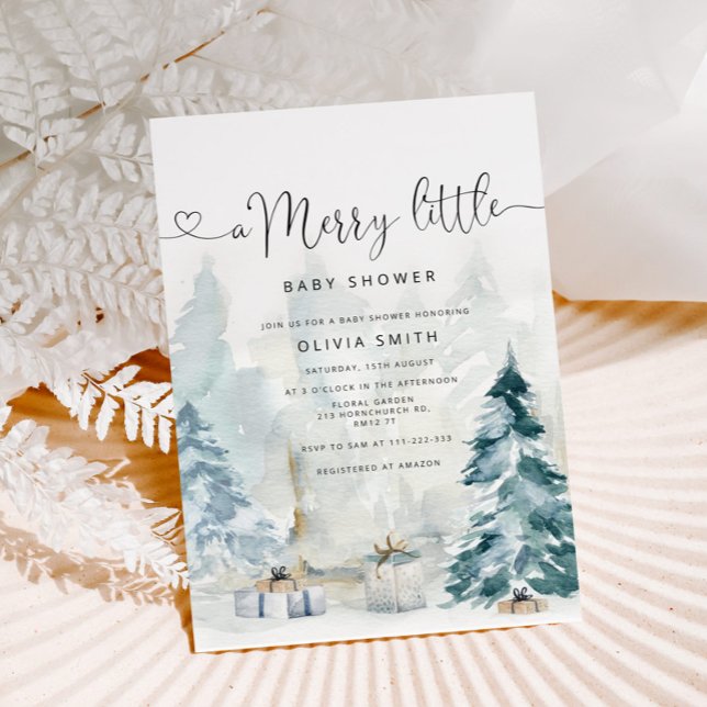 A Merry Little baby shower winter forest Invitation (Creator Uploaded)
