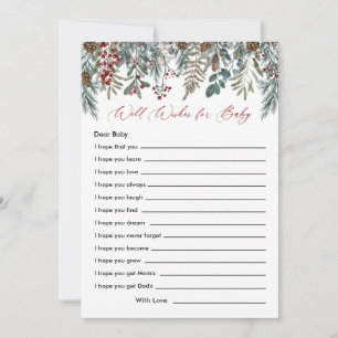 A Merry Little Baby Shower Wishes Baby Game Advice Card