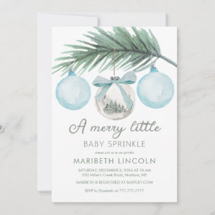 A Merry Little Baby Sprinkle Boy Baby Shower Invitation