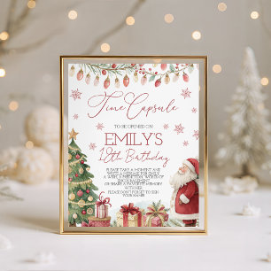 A Merry Little Birthday Time Capsule Pedestal Sign