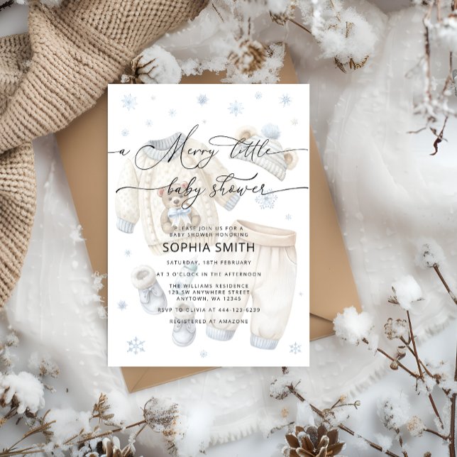 A Merry Little Boy Baby Shower  Invitation (Creator Uploaded)