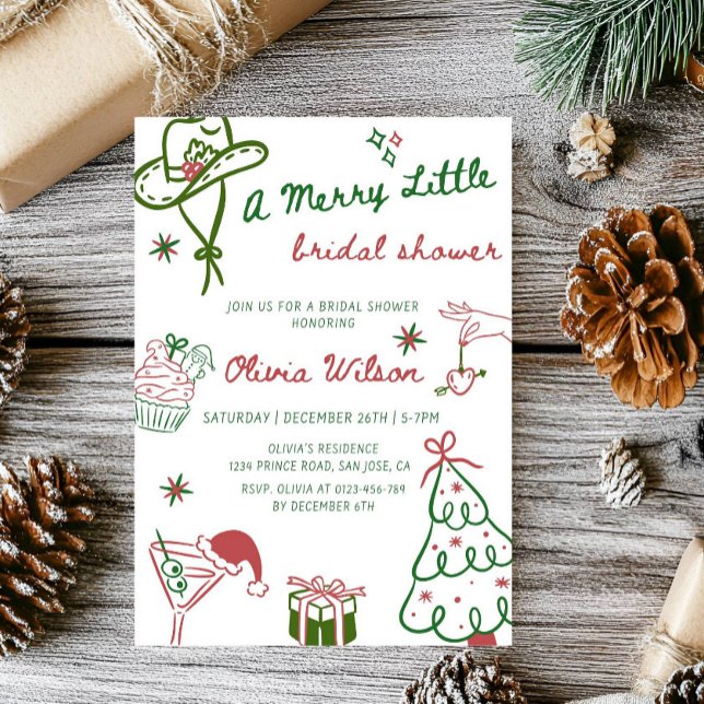 A Merry Little Bridal Shower Party Invitation (Creator Uploaded)