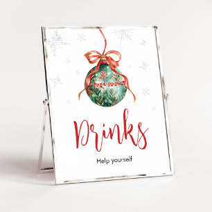 A Merry Little Christmas Baby Shower Drinks Poster
