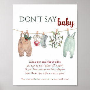 A Merry Little Christmas Clothes DON’T SAY Baby Poster