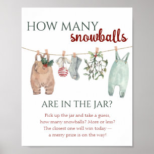 A Merry Little Christmas Clothes How Many Snowball Poster