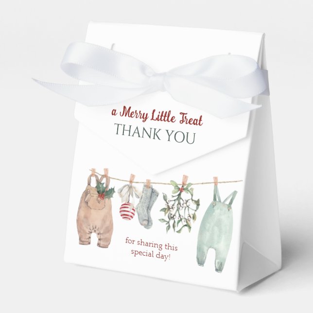 A Merry Little Christmas Clothes Thank You Favor Box (Front Side)