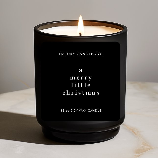 A Merry Little Christmas Minimalist Soy Candle  Square Sticker (Creator Uploaded)