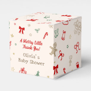 A Merry Little Thank You Christmas Baby Shower Favor Box