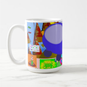 A Merry Spaceship Cartoon Coffee Mug