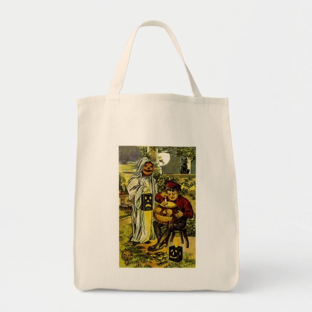 A MerryHalloween Trick or Treaters Tote Bag (Front)