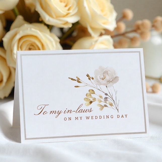 À mes beaux-parents le jour de mon mariage Carte d (In-Laws Wedding Day Card)