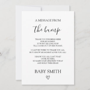 A Message From The Bump Baby Shower Card