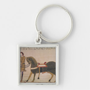 A Messenger Brings News of Harold to William Keychain