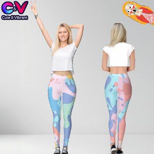 A messy pattern of stains of paint leggings