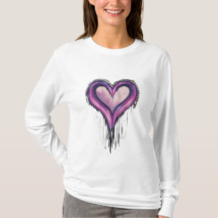 A meteor shower forming the shape of a heart or in T-Shirt