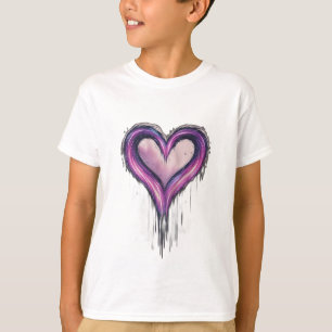 A meteor shower forming the shape of a heart or in T-Shirt
