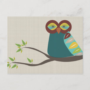 A Mid Century Modern Owl Postcard