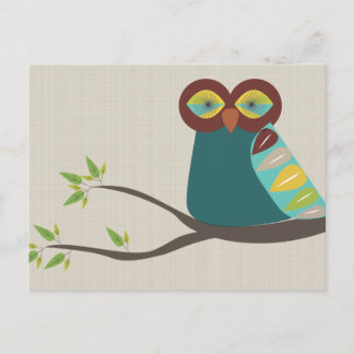 A Mid Century Modern Owl Postcard