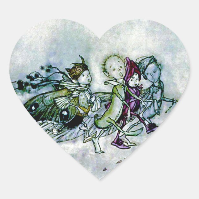 A Midsummer Night's Dream Fairies Heart Sticker (Front)