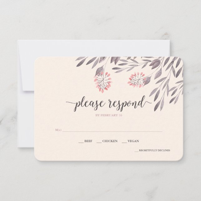 A Midsummer Night's Dream Wedding RSVP v2 Card (Front)