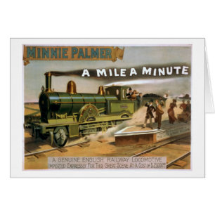 "A Mile a Minute" Vintage Theatre Train Poster