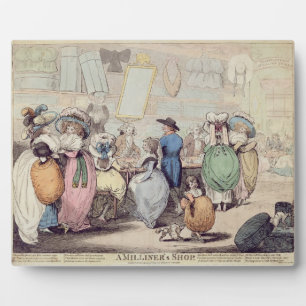 A Milliner's Shop, published in 1787 (hand coloure Plaque