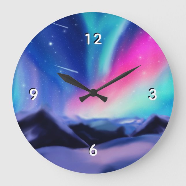 A Million Aurora Dreams Large Clock (Front)