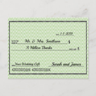 A Million Thanks Check Postcard