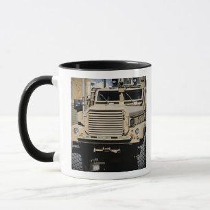 A mine-resistant, ambush-protected vehicle mug