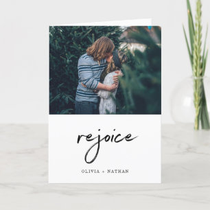 A Minimalist Christmas Rejoice with Photo Holiday Card
