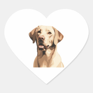 A minimalist of a soft caramel cream of Labrador R Heart Sticker