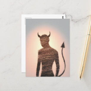 A minimalist  on pink purple background postcard