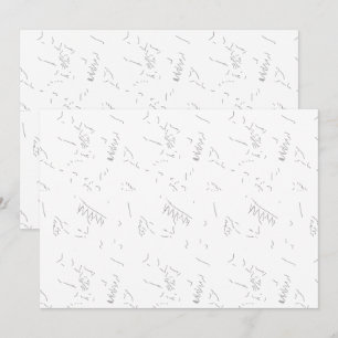 A minimalist white line art sketch depicts a simpl invitation