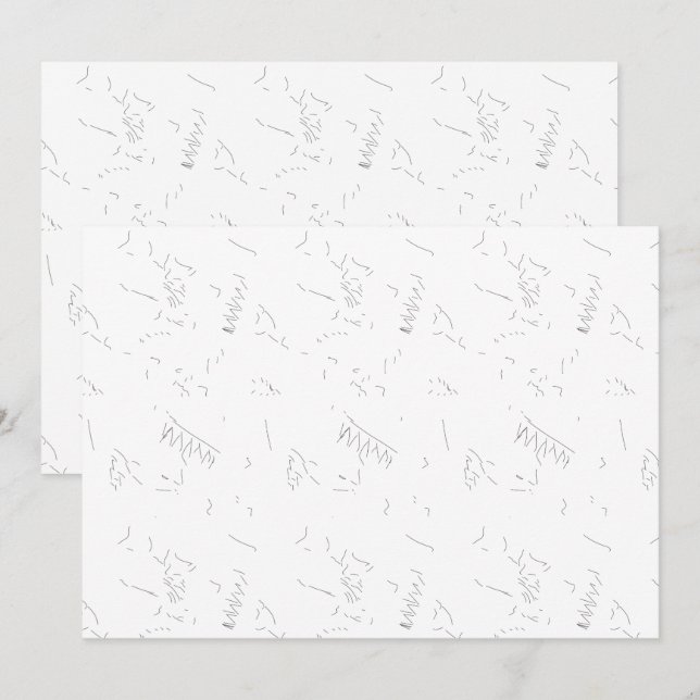 A minimalist white line art sketch depicts a simpl thank you card (Front/Back)