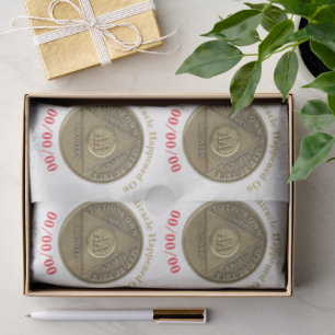 A Miracle Happened On CUSTOM DATE Sober AA on Coin Tissue Paper