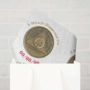 A Miracle Happened On CUSTOM DATE Sober AA on Coin Tissue Paper