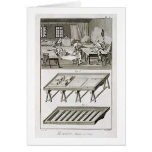 A mirror maker's workshop and tools, from the 'Enc