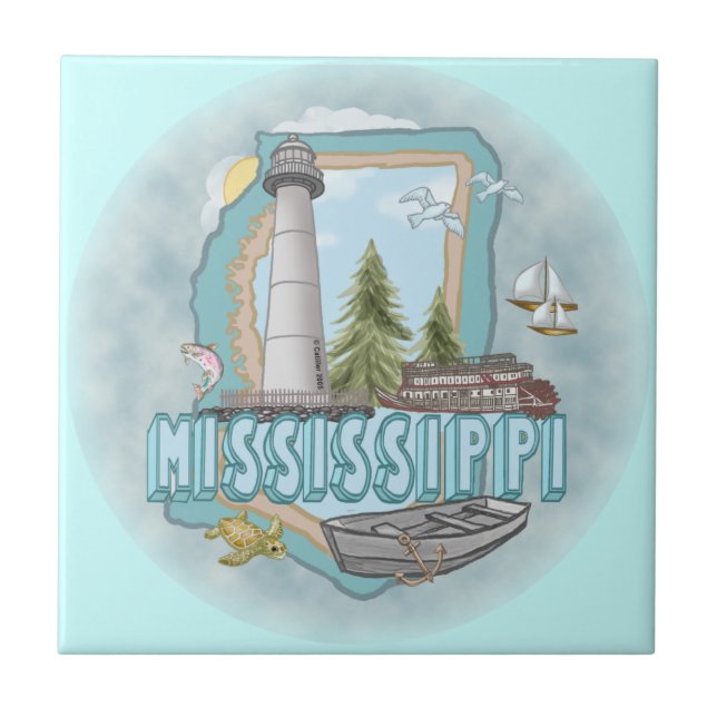 A Mississippi Lighthouse Tile (Front)