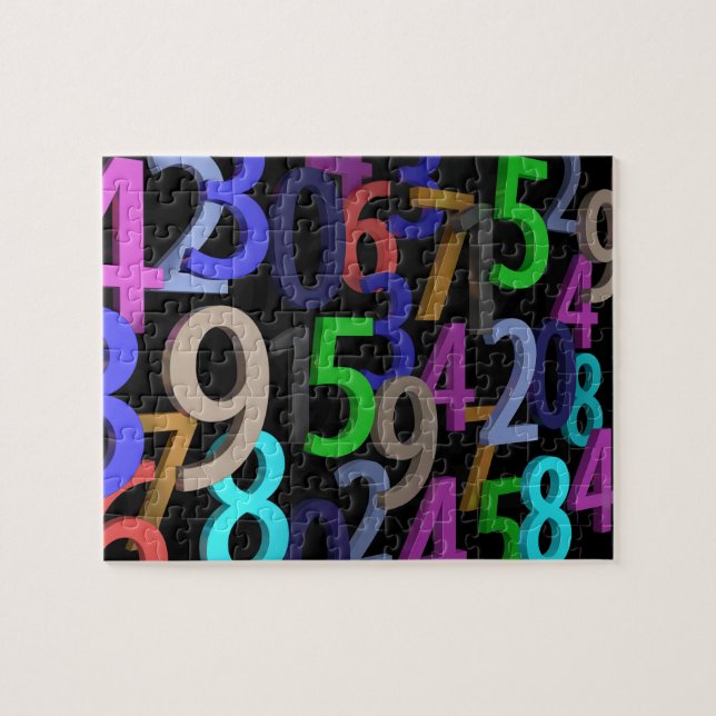 A Mixture of Colourful Numbers Pattern Jigsaw Puzzle (Horizontal)
