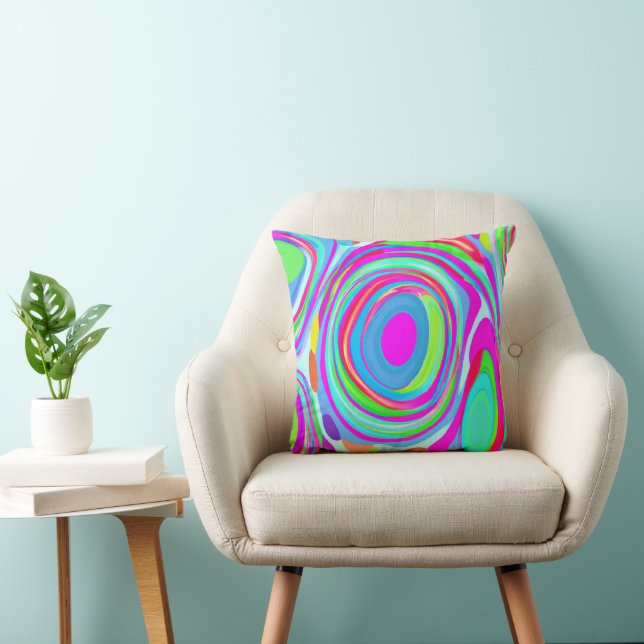 A Mixture of Colourful Patterns Art Throw Pillow (Chair)