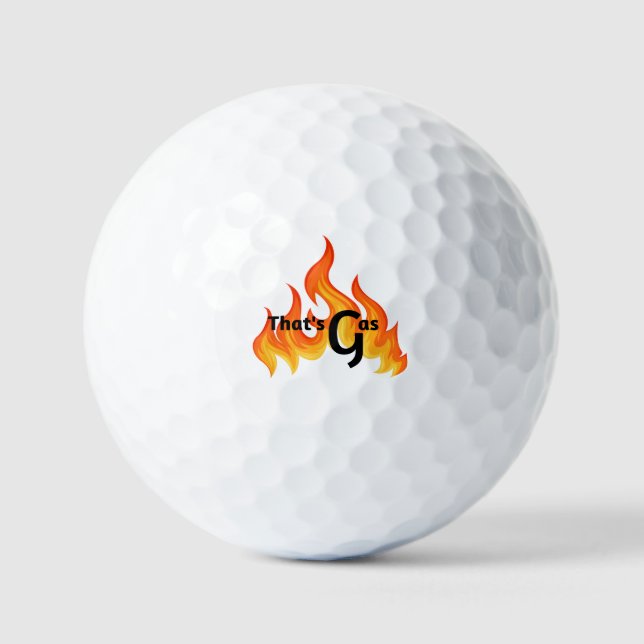A Mod, Bold, Orange & Yellow Flame Graphic Golf Ba Balls (Front)