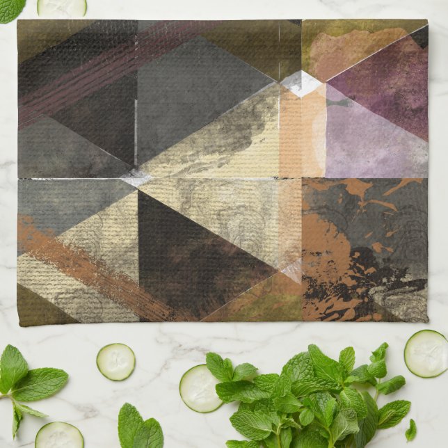 A modern abstract design kitchen towel (Folded)